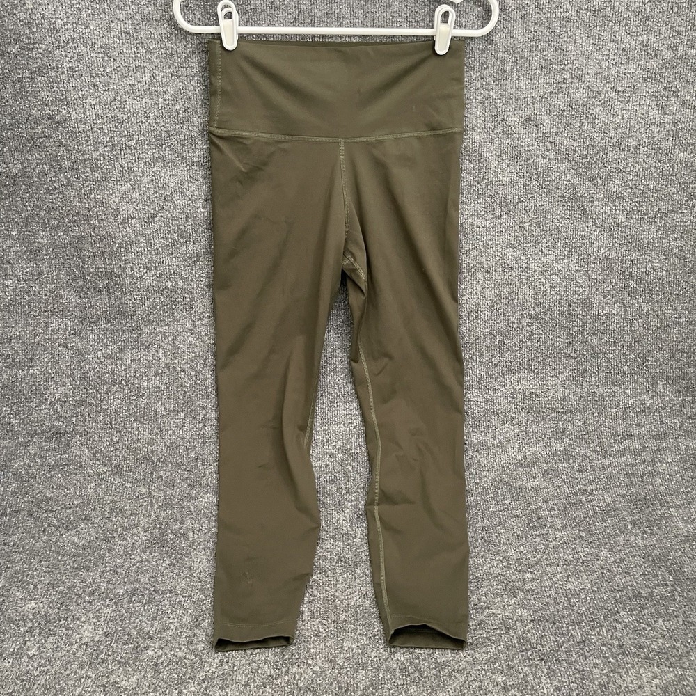 Nike Yoga High Rise Leggings Women's Sz M Green 7/8 Ankle CU5293-010